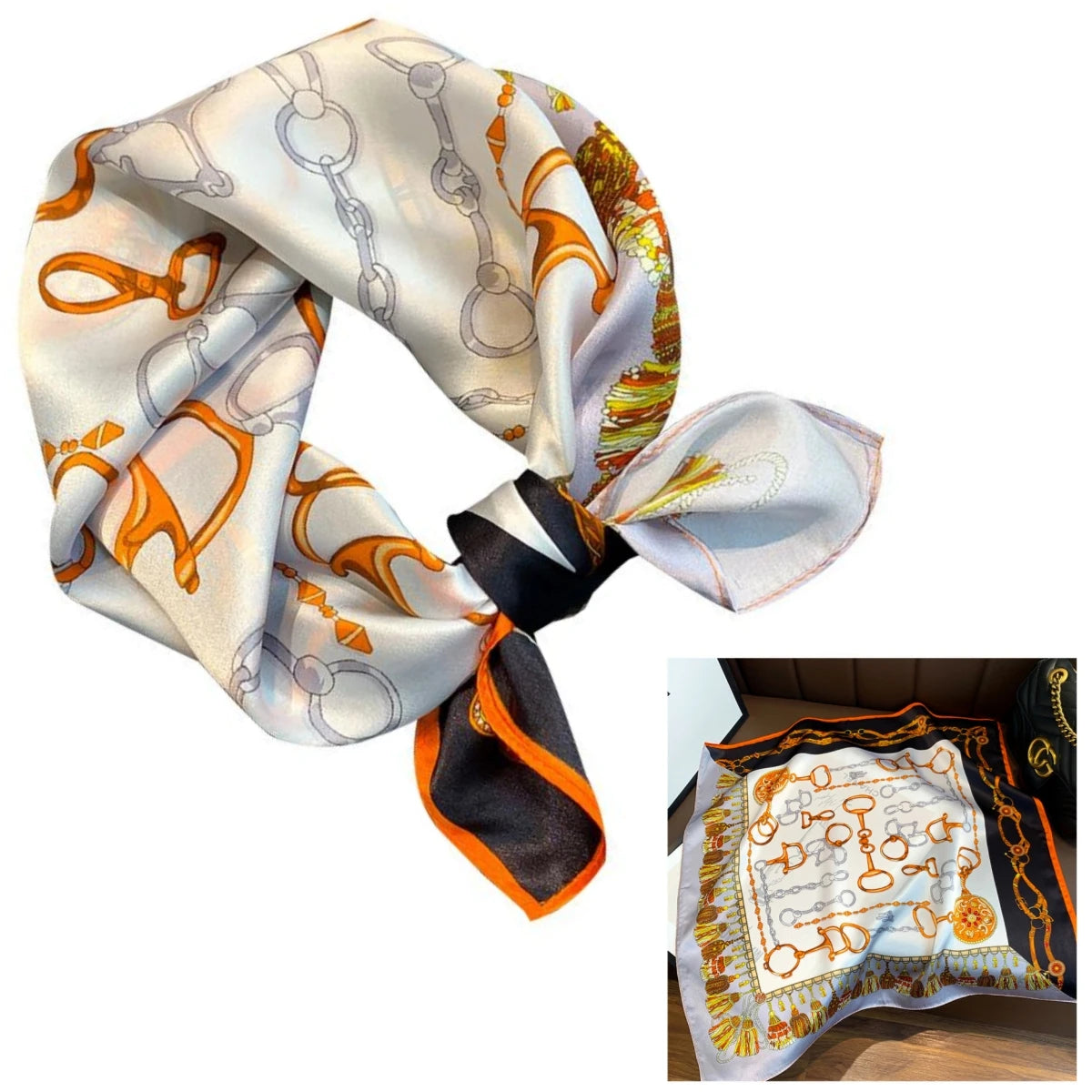 Women 100% Mulberry Real Silk Scarf 53cm