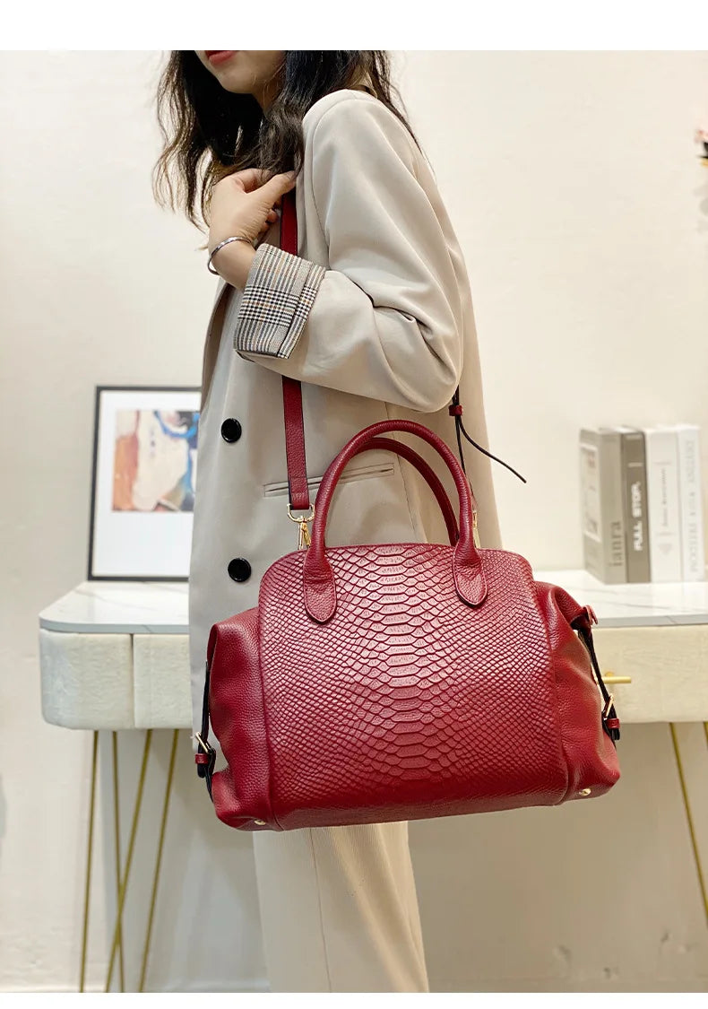 Luxury Fashion Leather Women Bag Crocodile Pattern Handbag
