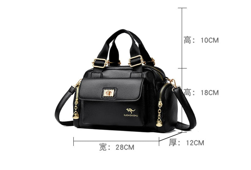 Luxury Design Handbag Fashion High Quality Shoulder Bag Large Capacity Soft Leather