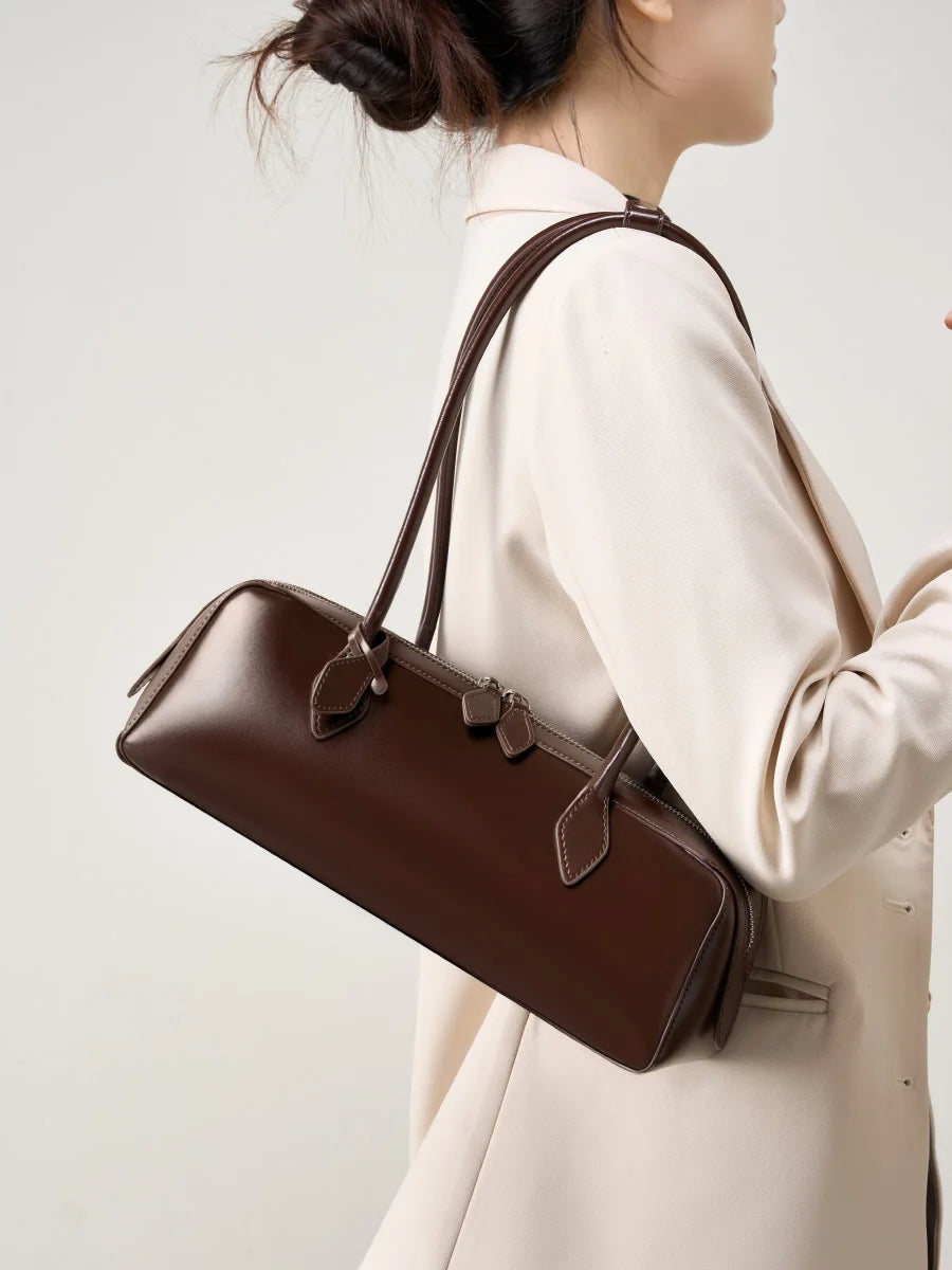 Genuine Leather Bag Luxury Vintage Long Shoulder Bag