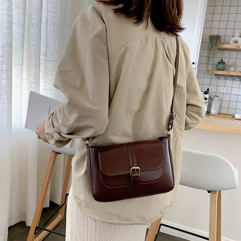 Vintage Shoulder Crossbody Bags PU Leather Trendy Fashion Handbags Retro Bag