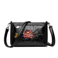 Genuine Brand Top Quality Pu Leather Vintage 3D Floral Embossed Elegant Handbag