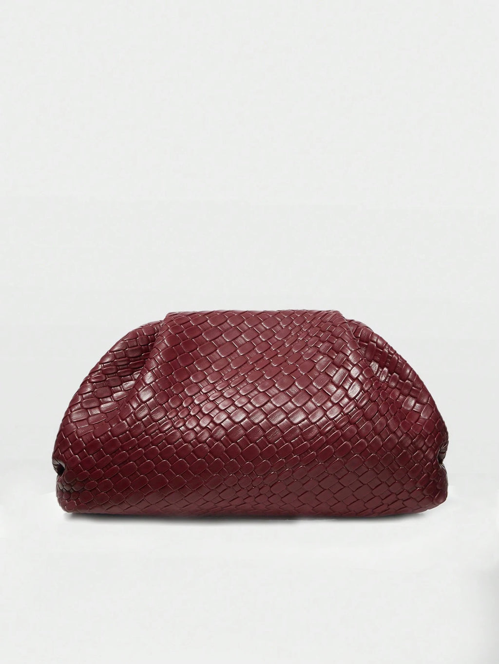 High end retro solid color woven embossed handbag large capacity cloud bag