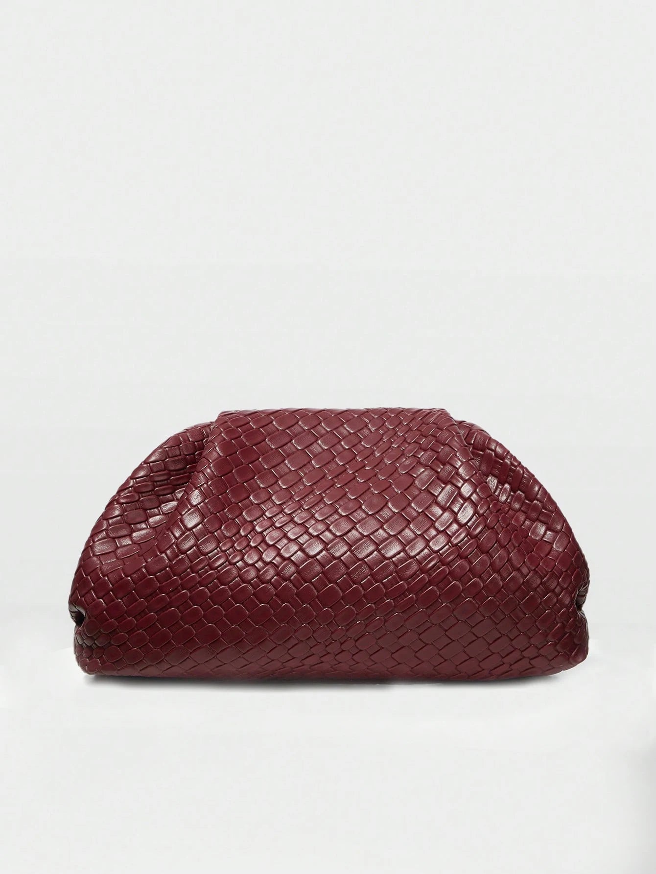 High end retro solid color woven embossed handbag large capacity cloud bag