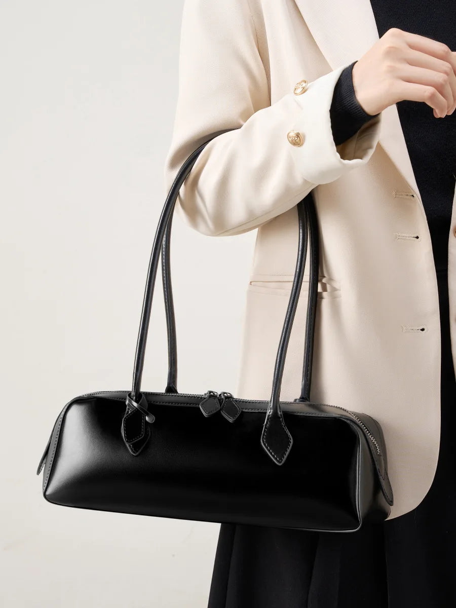 Genuine Leather Bag Luxury Vintage Long Shoulder Bag