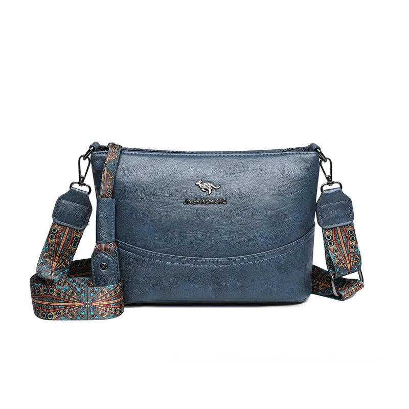 Solid Color Luxury Designer High Quality Leather Handbag Purses Multifunctional