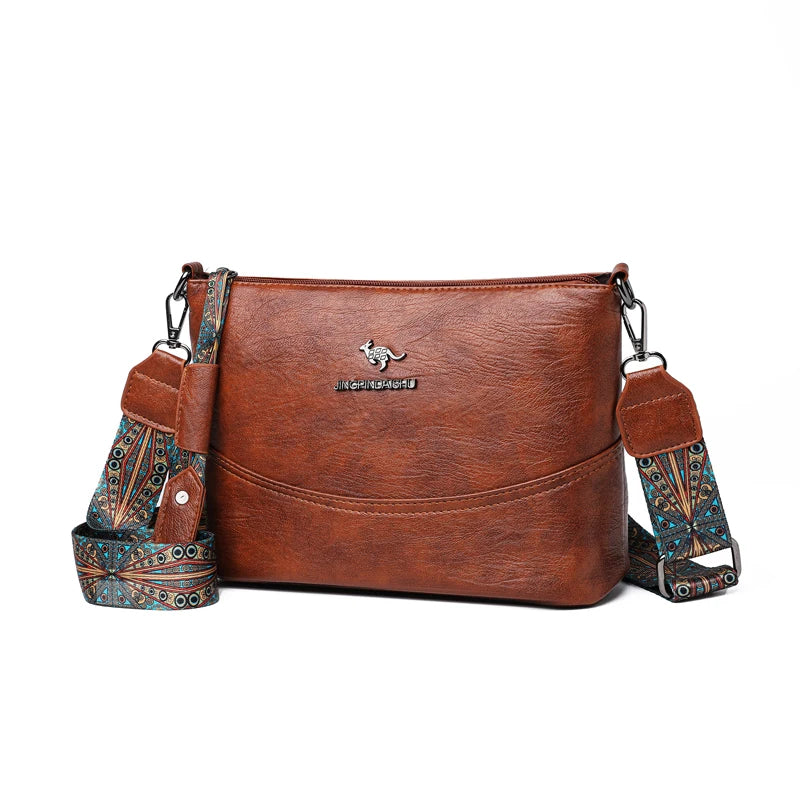 Solid Color Luxury Designer High Quality Leather Handbag Purses Multifunctional