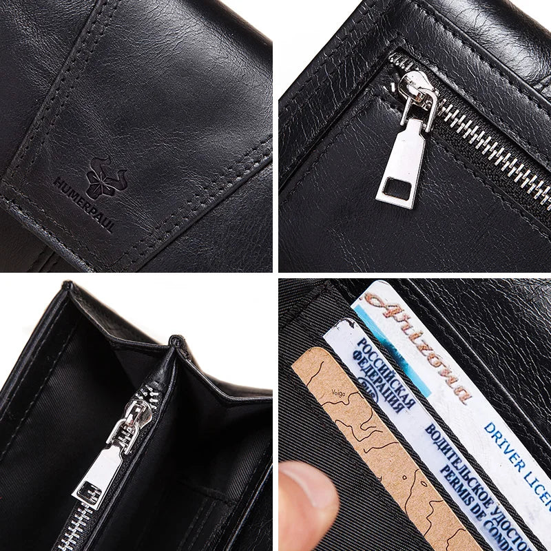 100% Genuine Leather Women Wallets Long With Cell Phone Holder Pocket