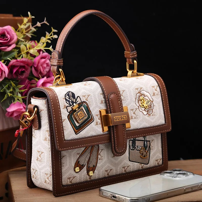 Light luxury brand handbag high-end design printed shoulder bag crossbody bag