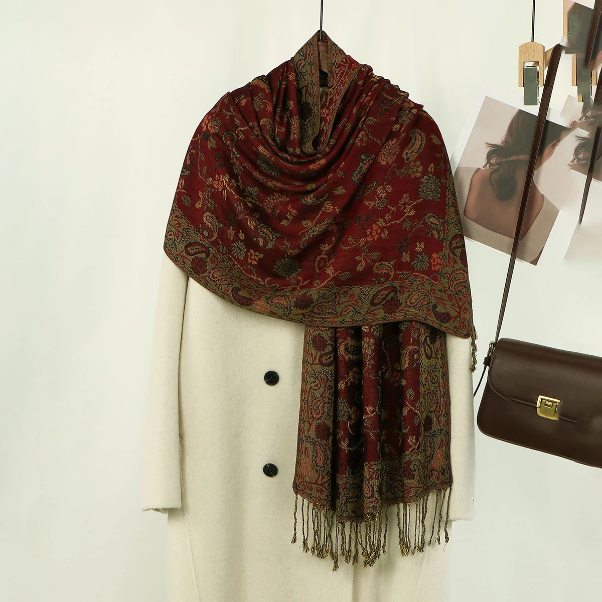Paisley Embroidery Retro Cashew Cotton Scarf Wraps