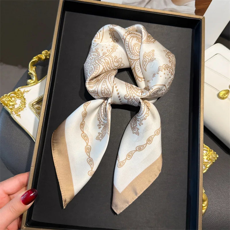 Imitation Silk Printed Square Scarf Fashion Accessories