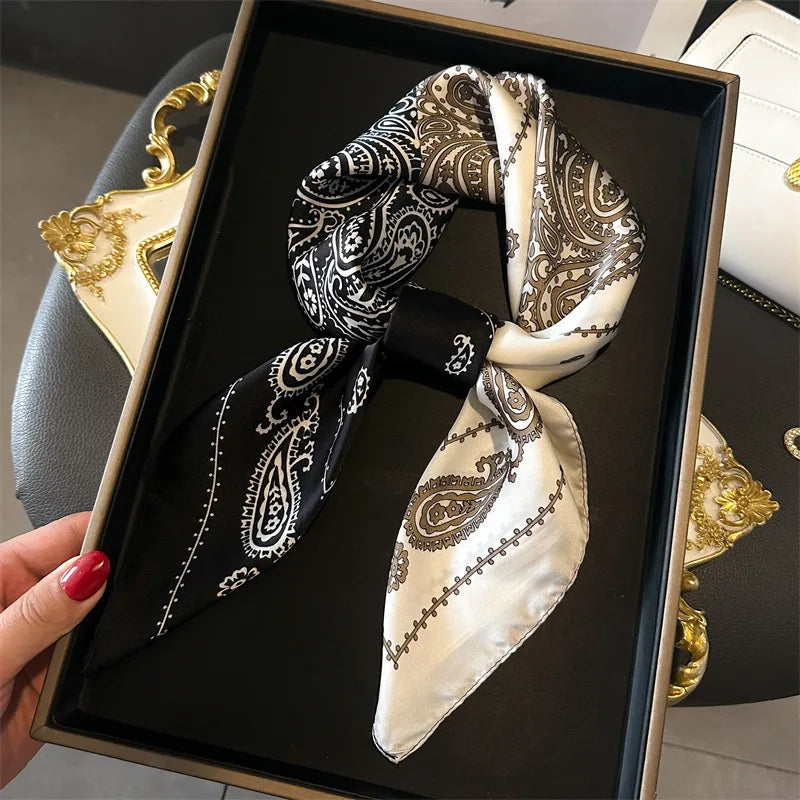 Imitation Silk Printed Square Scarf Fashion Accessories