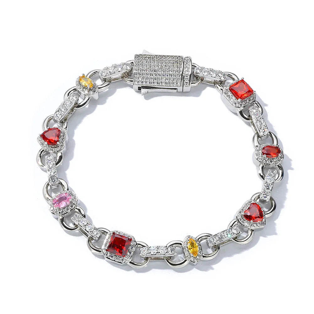 Colorful Zircon Bracelet Jewelry Fashion 18K Plated Gold