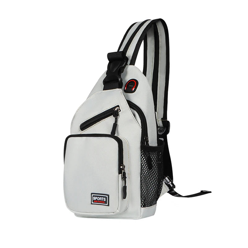 Women Chest Bags Adjustable Backpack Single Shoulder Bag With Earphone Hole