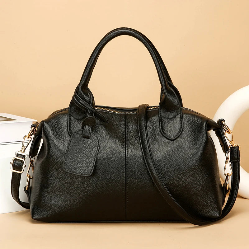Soft PU Leather Shoulder Bag Casual Tote Bag For Women