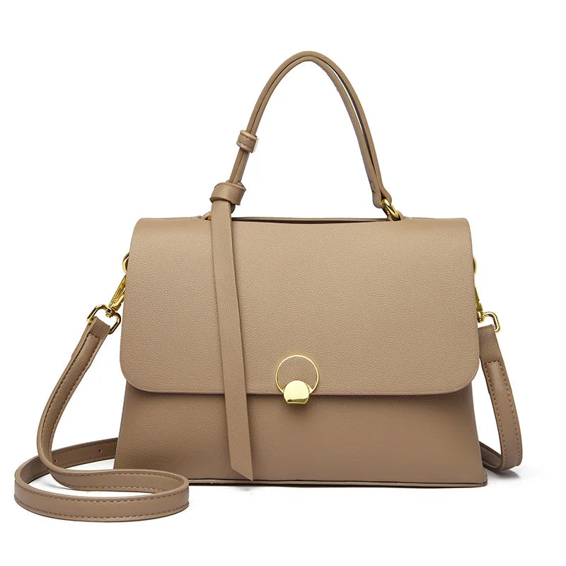 Fashionable High-End Versatile Casual Bag Trendy Textured Color-Blocked Handbag