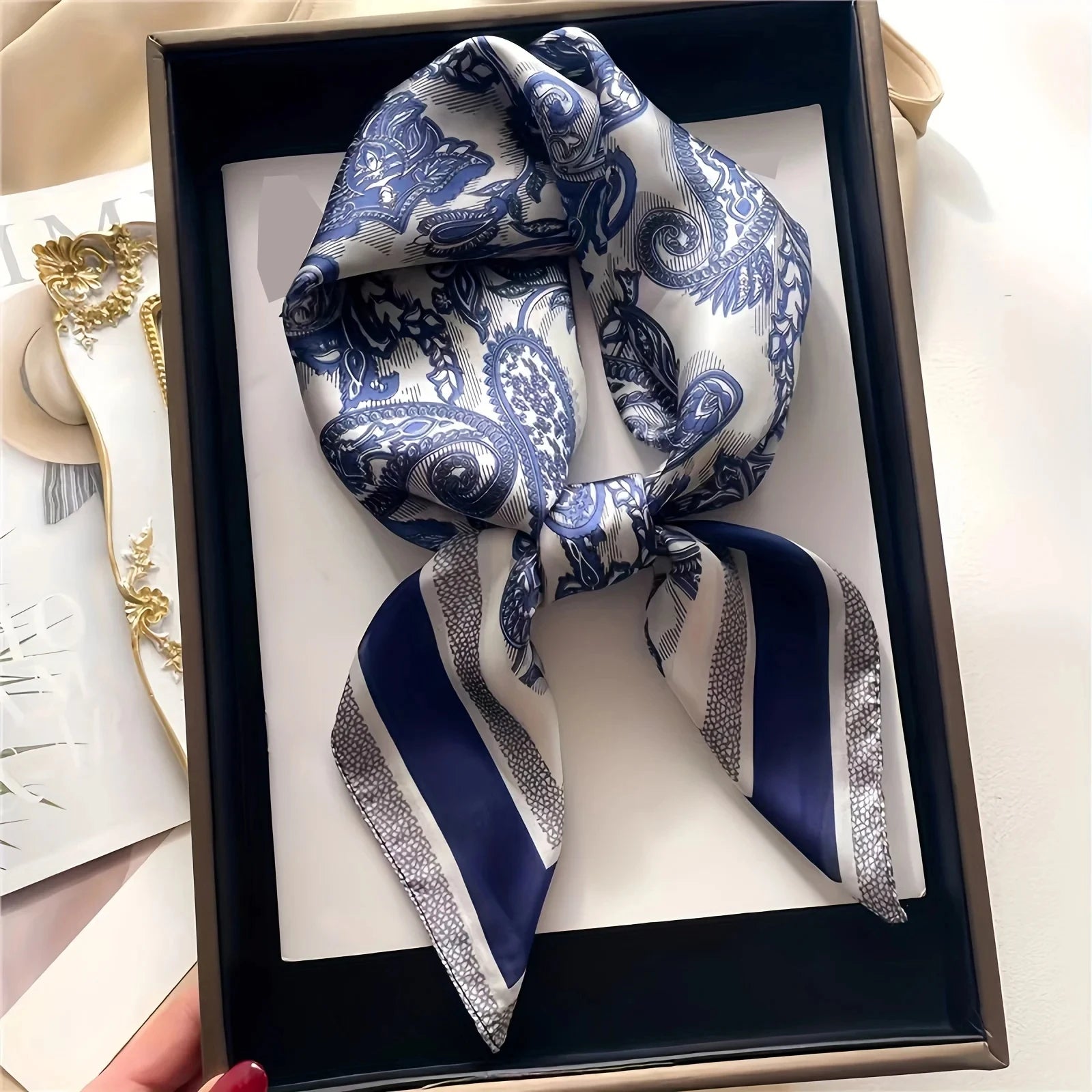 Imitation Silk Printed Square Scarf Fashion Accessories