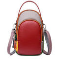 Leather mobile phone pocket change collector color head layer cowhide casual bag