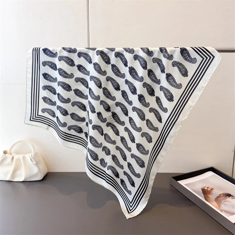 Fashion Silk Scarves Versatile High-end Cashew Print Silk Ladies Square Scarf