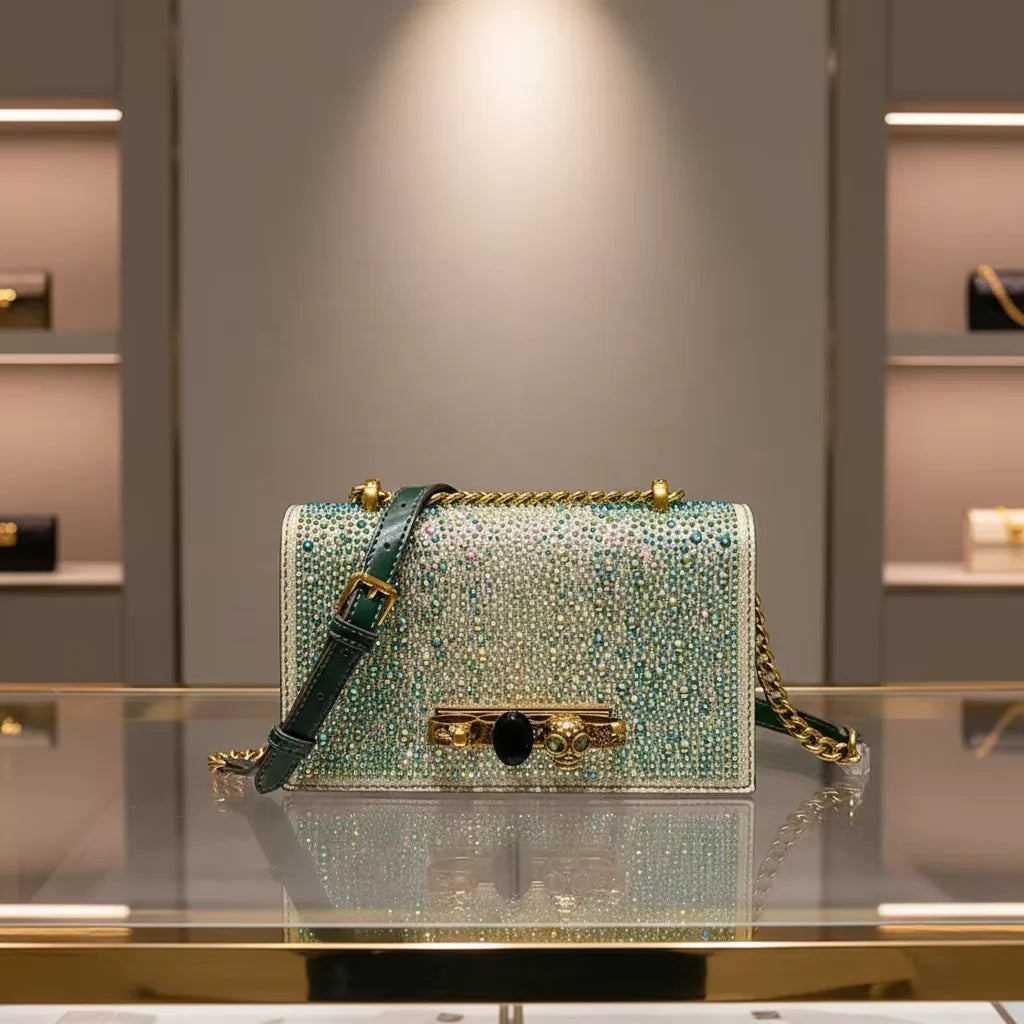 Rhinestone Clutch Small Square Exquisite Crossbody Bag