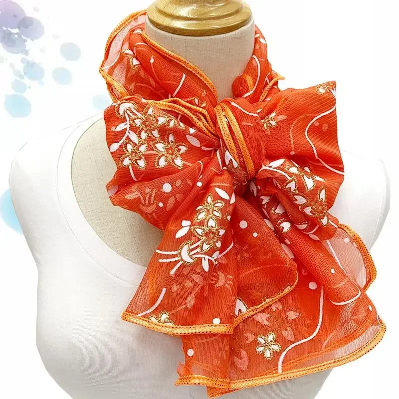 45*175cm  Elegant 2024 Silk Scarf Lightweight Lace Hijab