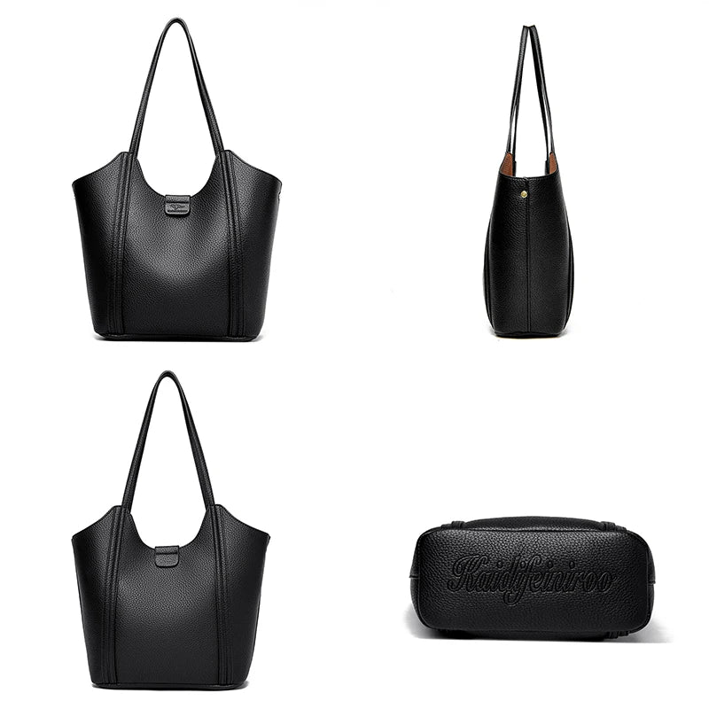 Women's Large Capacity Shoulder Bag Genuine Leather Tote