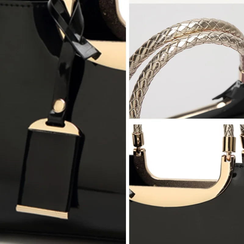 Elegant ladies' evening handbag shoulder bag patent leather glossy crossbody bag