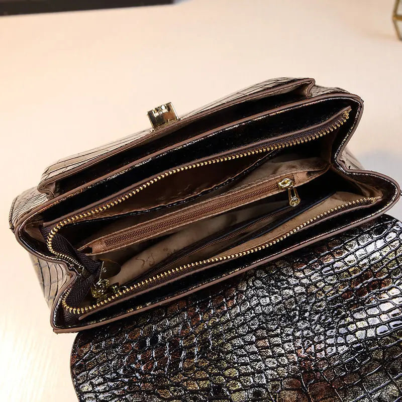 Luxury Design High Quality Fashion Crocodile Snake Print Handbag