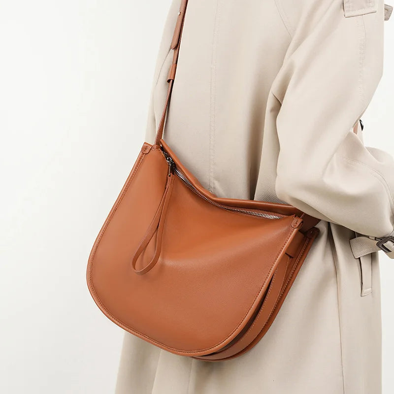 Genuine Leather Shoulder Bag Fashion Soft Tote
