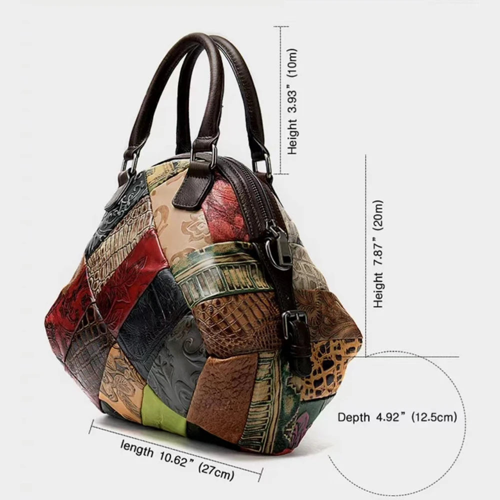 Random pattern color splicing design single shoulder crossbody bag