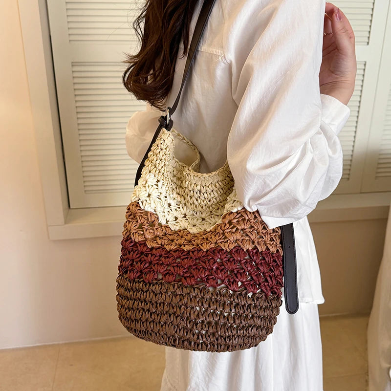 Straw Woven Summer Bohemian Crochet Shoulder Bag