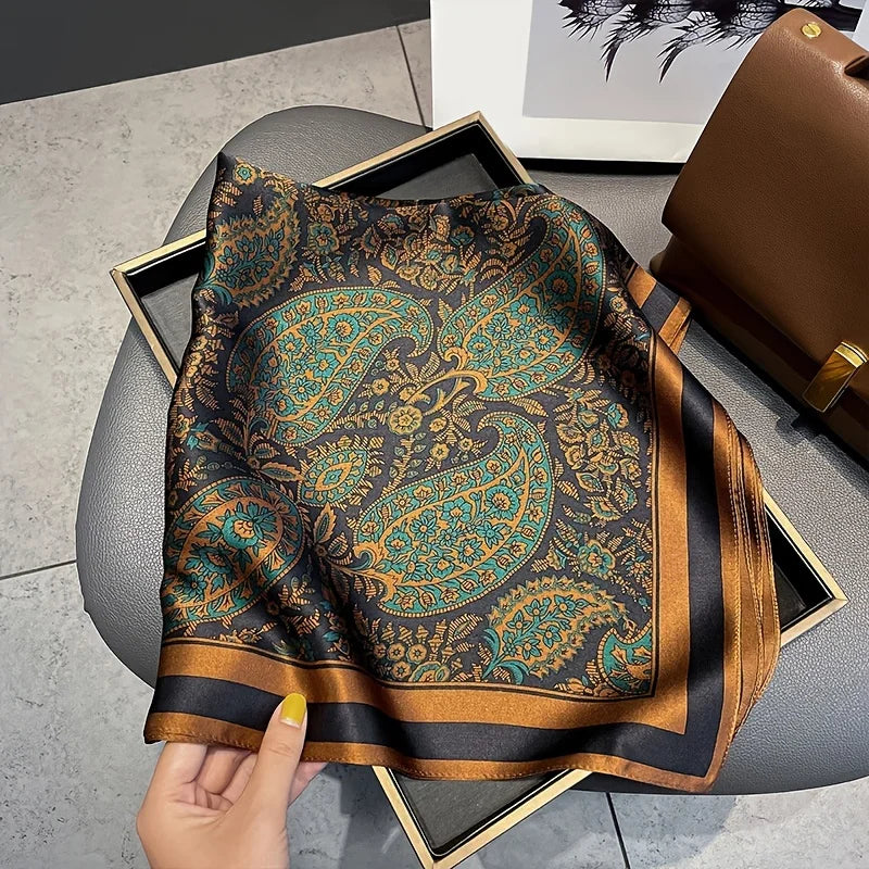 Imitation Silk Printed Square Scarf Fashion Accessories