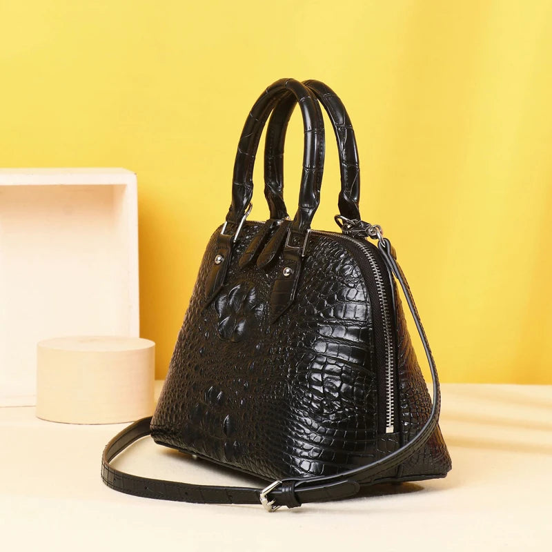 Luxury Handbag Genuine Leather Crocodile Pattern High Quality