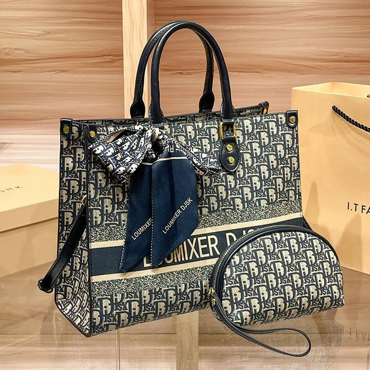 Luxury Design Elegant Leather Tote Large Capacity Stylish Handbag