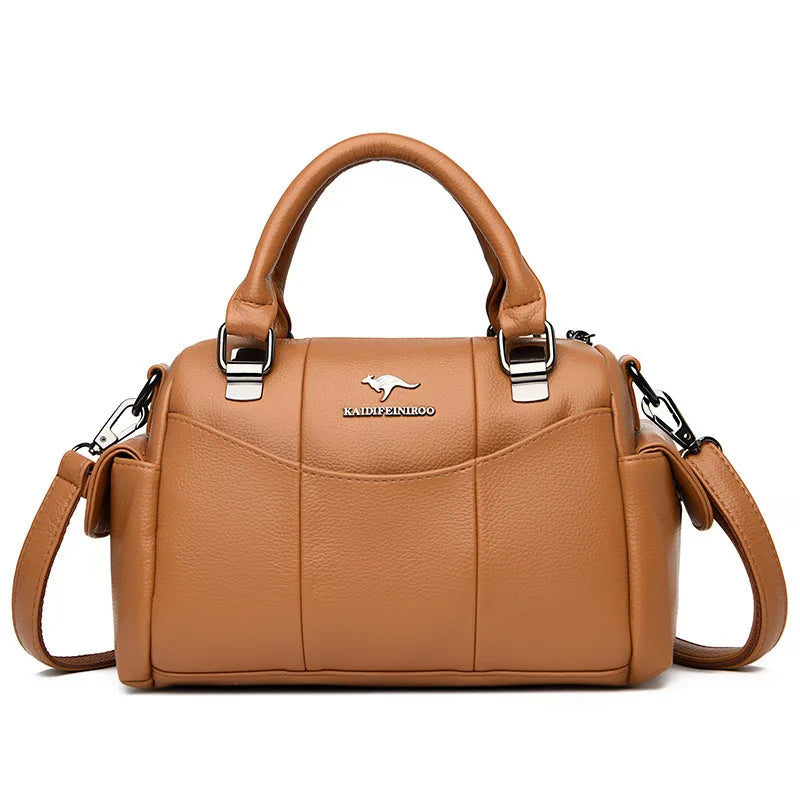 Urban Minimalist Women's Shoulder Bag Splicing Handbag Soft Polyester Lining Tote Bag