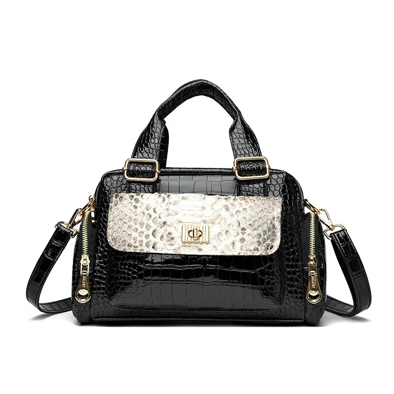 Fashionable Leopard Print Boston Bag Luxury Design Handbag