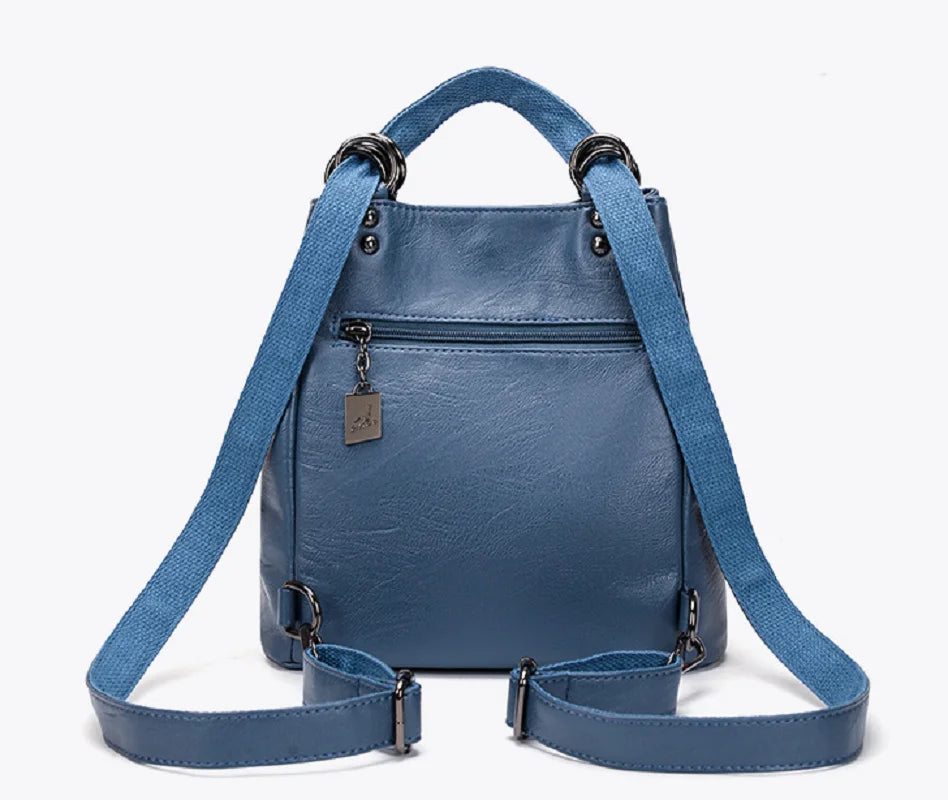 Fashionable High Quality Soft Leather Double Shoulder Bags Totes Large Capacity