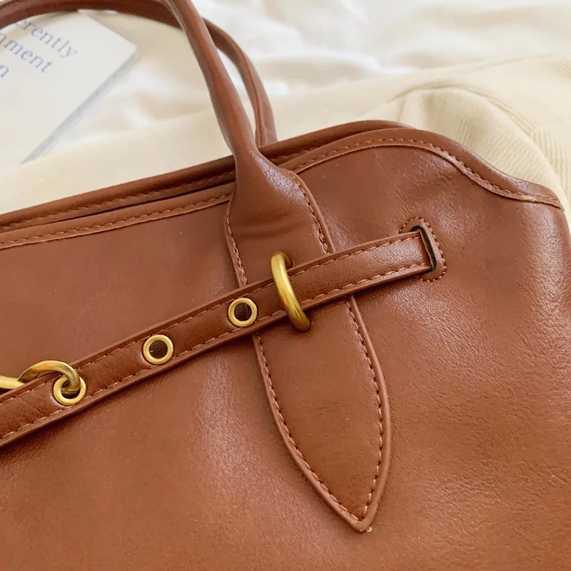 Retro Shoulder Bags Luxury Designer Handbags Soft PU Leather Big Capacity