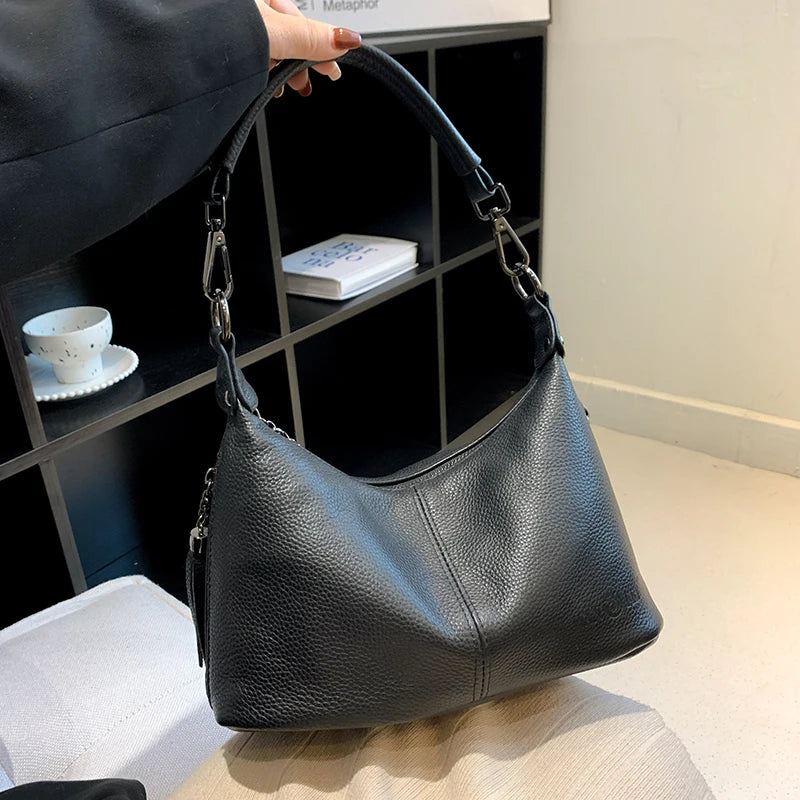 Vintage Genuine Leather Ladies Handbag Luxury Shoulder Bag