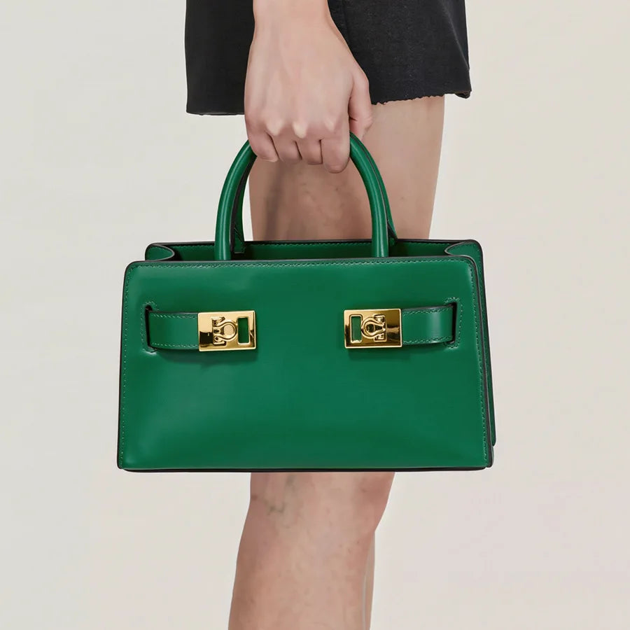 Vintage Luxury Design Crossbody Handbag Elegant Leather Tote