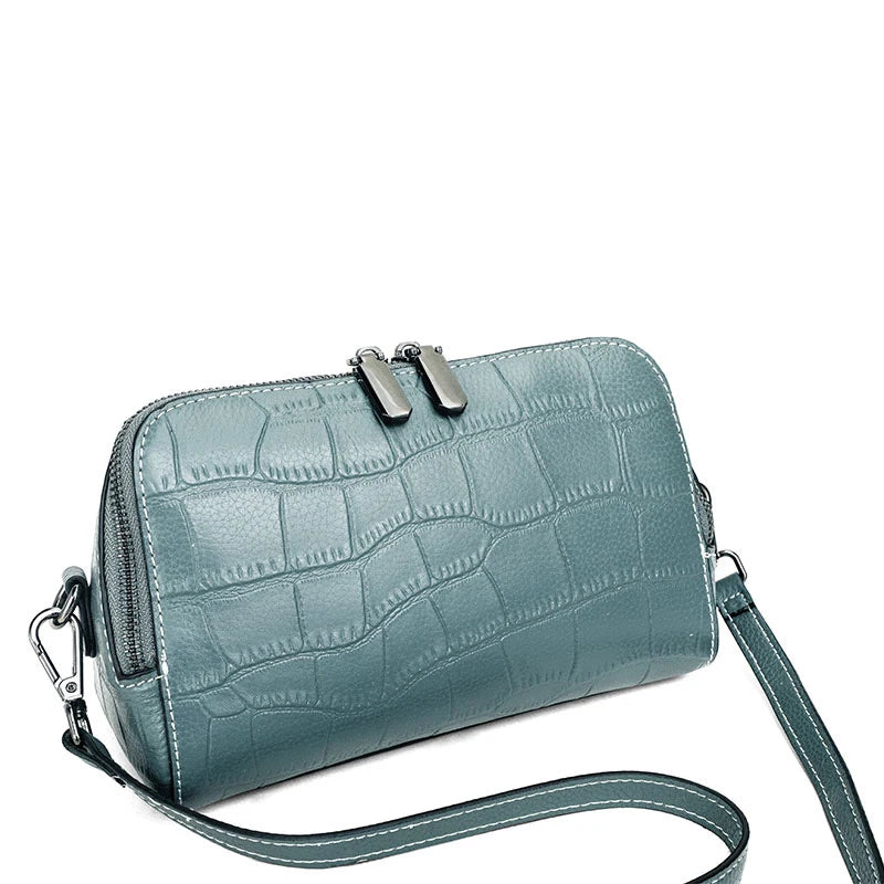 Fashionable shoulder crossbody bag crocodile texture