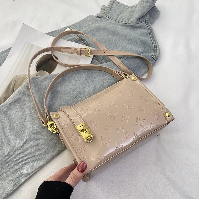 Classic Design Collection Luxury Lacquered Leather Box Handbag