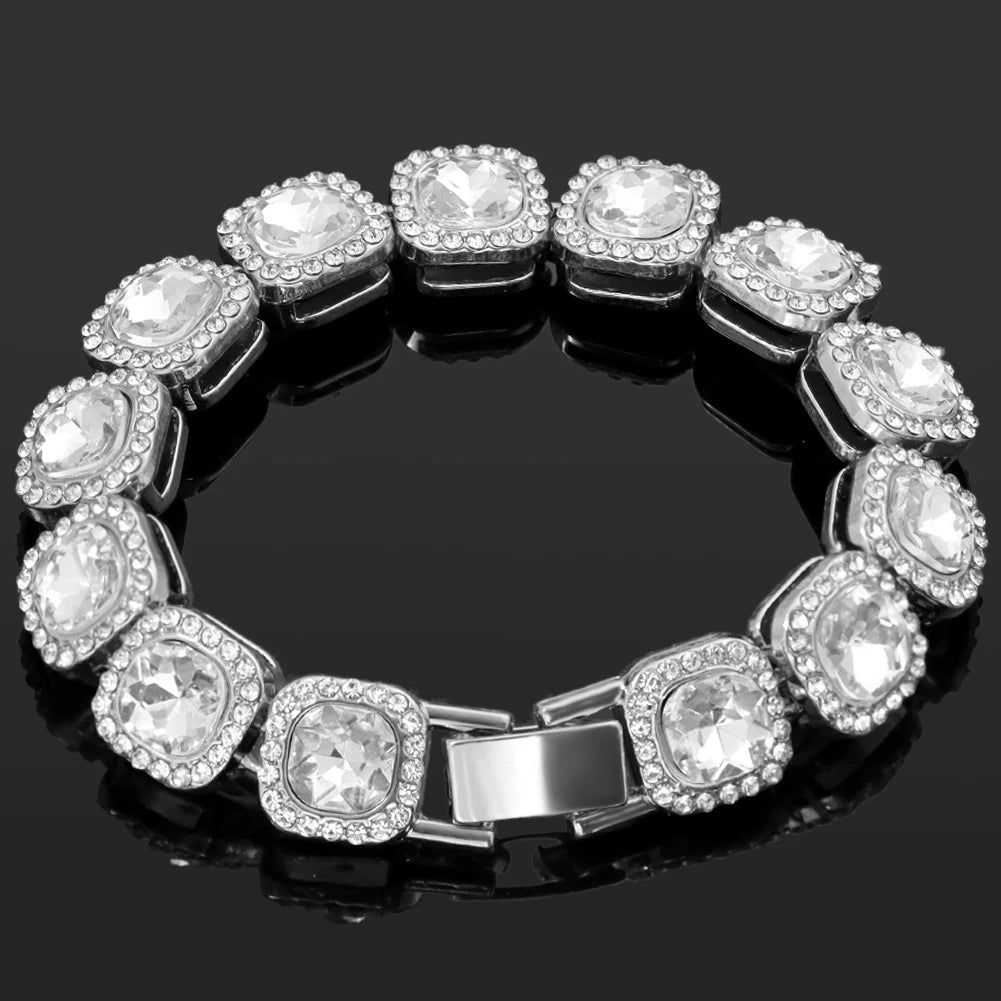 Iced Out Pink Crystal Bracelet Jewelry