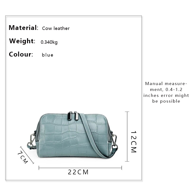 Fashionable shoulder crossbody bag crocodile texture