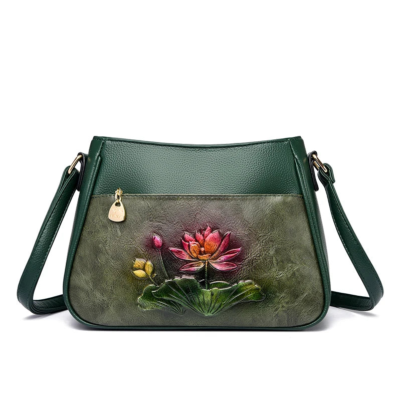 Fashion Luxury Women Tote Bags Designer Flower PU Leather Shoulder Crossbody Bag