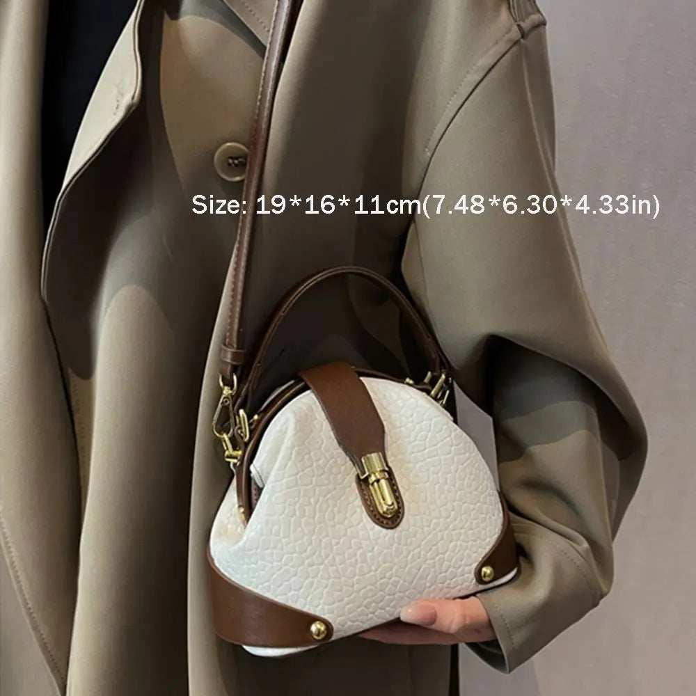 Vintage Shoulder Bag Luxury Leather Metal Buckle Messenger Bag