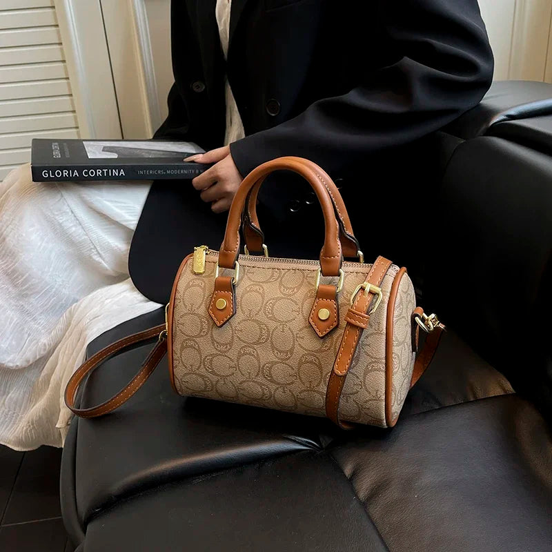 Vintage Paris Inspired Design Stylish Leather Crossbody Handbag