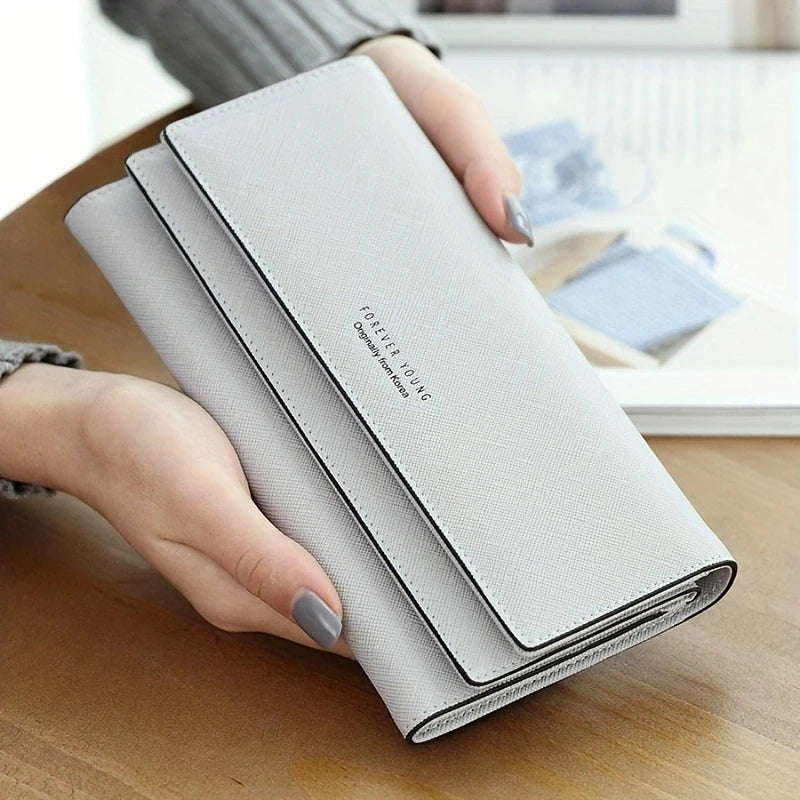 Brand PU Leather Women's Wallet High Quality 3 Fold Long Purse Clutch Coin Purse