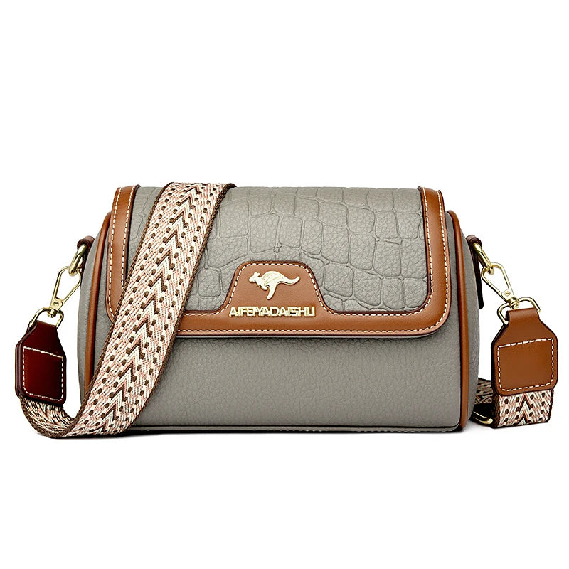 Stone Pu Leather Shoulder Bag Fashion Crossbody Square Satchel Bag