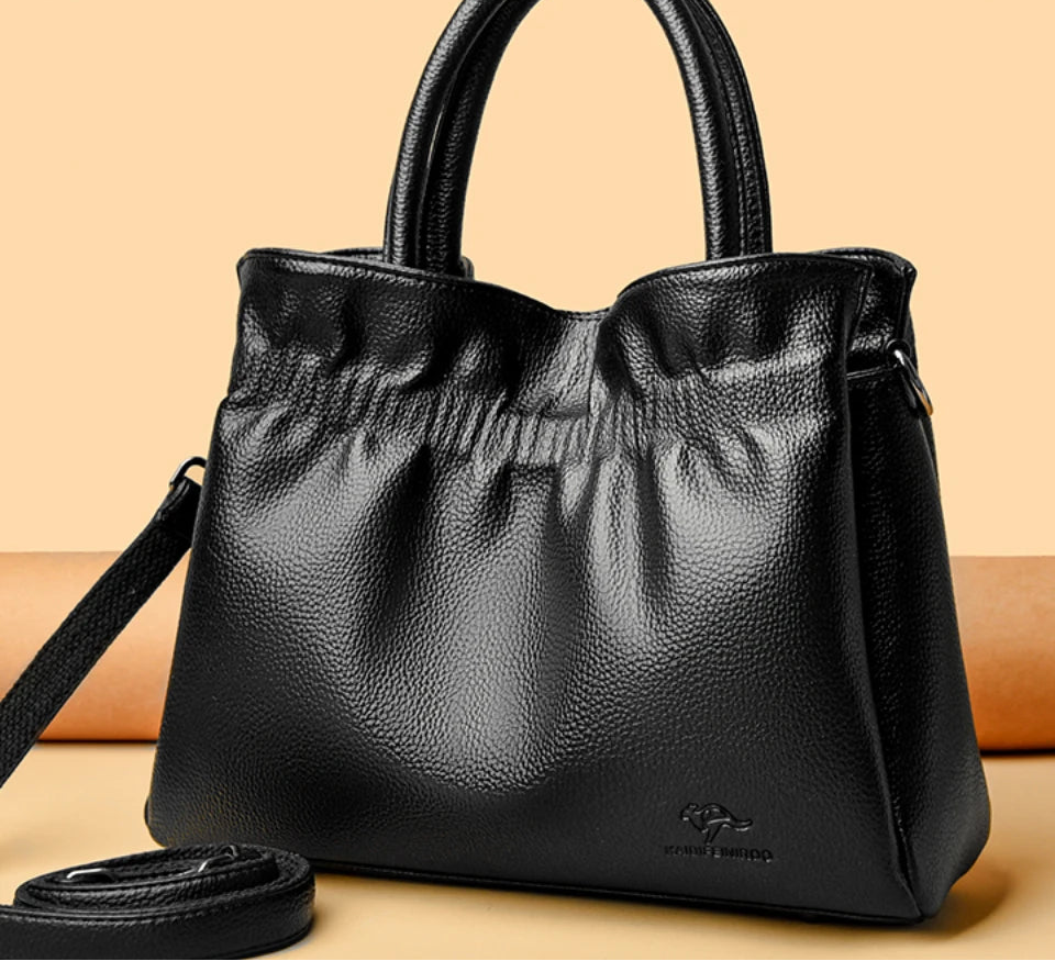 Luxury Soft Leather Shoulder Crossbody Handbags Casual Tote